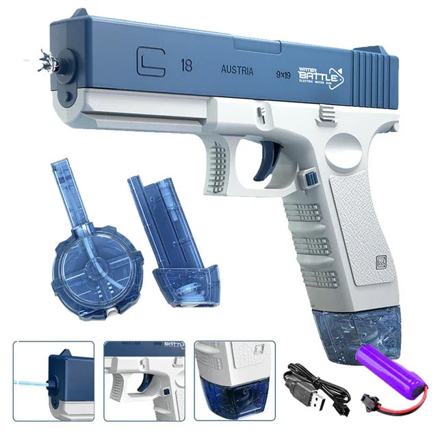 Electric Automatic Water Storage Gun Toys Portable Children Summer Beach Outdoor Fight Fantasy Spray Gun Toys Boy Kid Adult Game