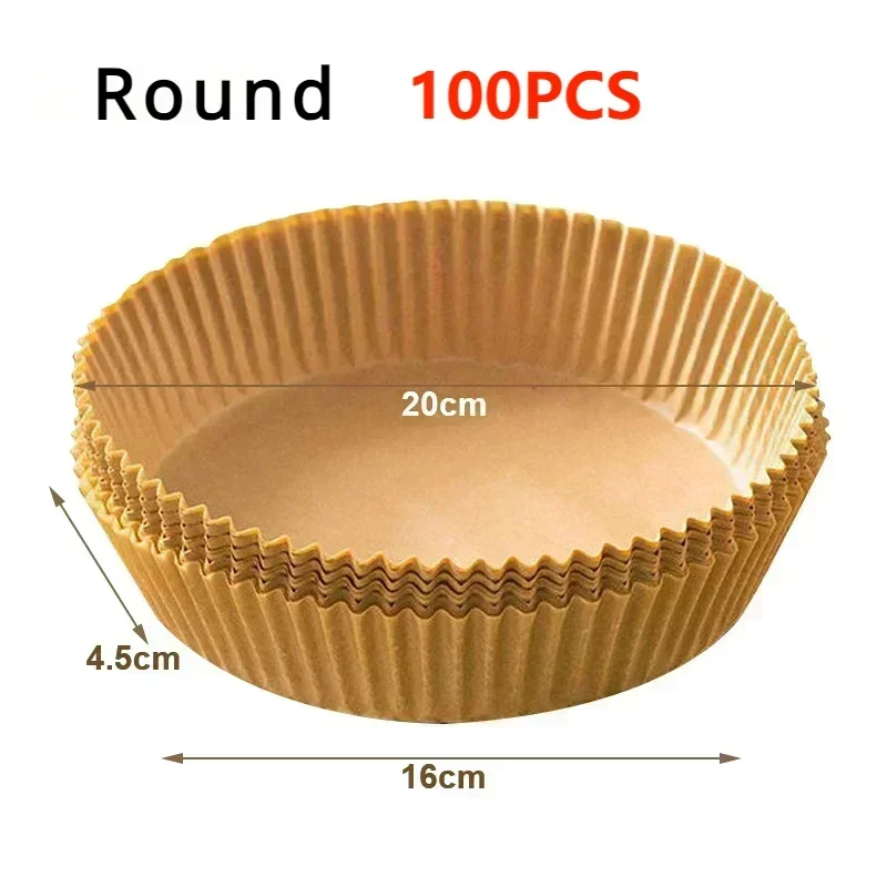 50Pcs Disposable Air Fryer Paper Oil Absorbing And Anti Oil Paper Tray Non Stick Baking Pad Large Toughness Square