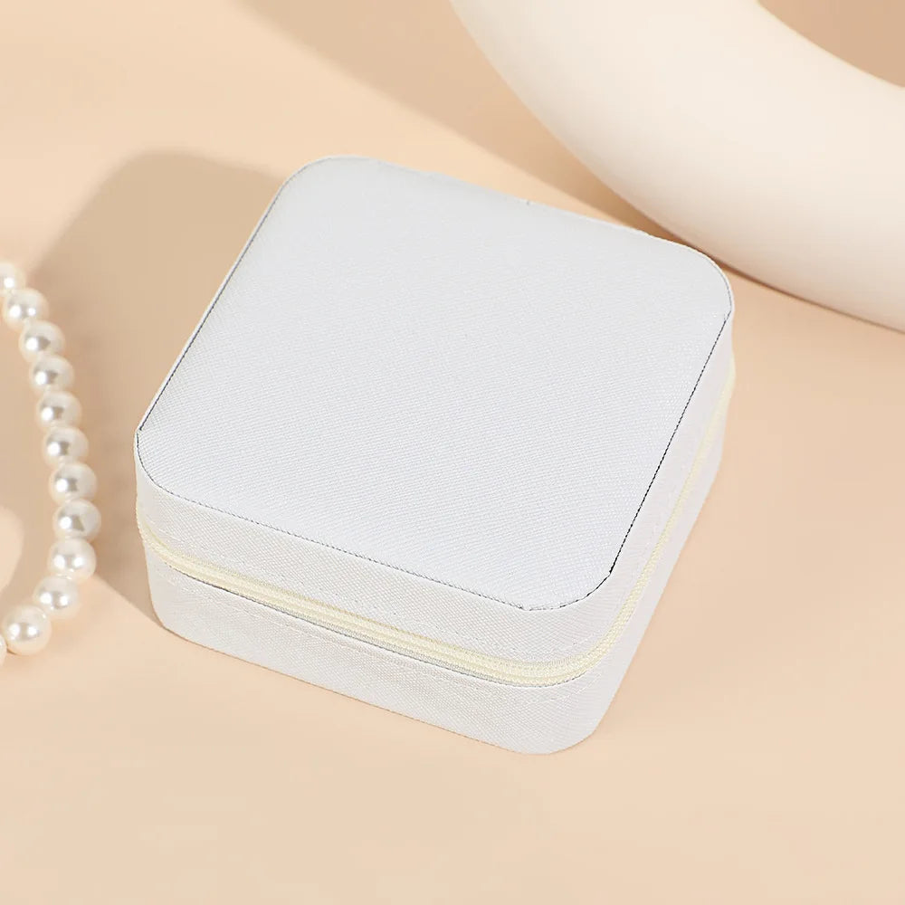 Wunionup Portable Mini Jewelry Travel Case PU Leather Organizer Box Jewelry Storage Holder for Girls Womens Earring, Necklace