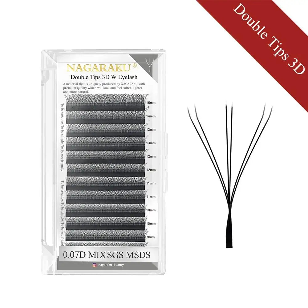 NAGARAKU Automatic Flowering W Shape Bloom 3D 4D 5D 6D Premade Fans Eyelash Extensions Natural Soft Light Full Dense
