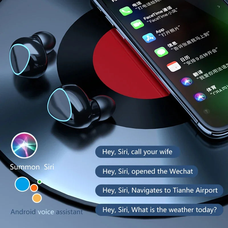 TWS M10 Wireless Bluetooth Headset with Charge Box for Phone Noise Cancelling Mic Earbuds LED Display Headphones Sport Earphones
