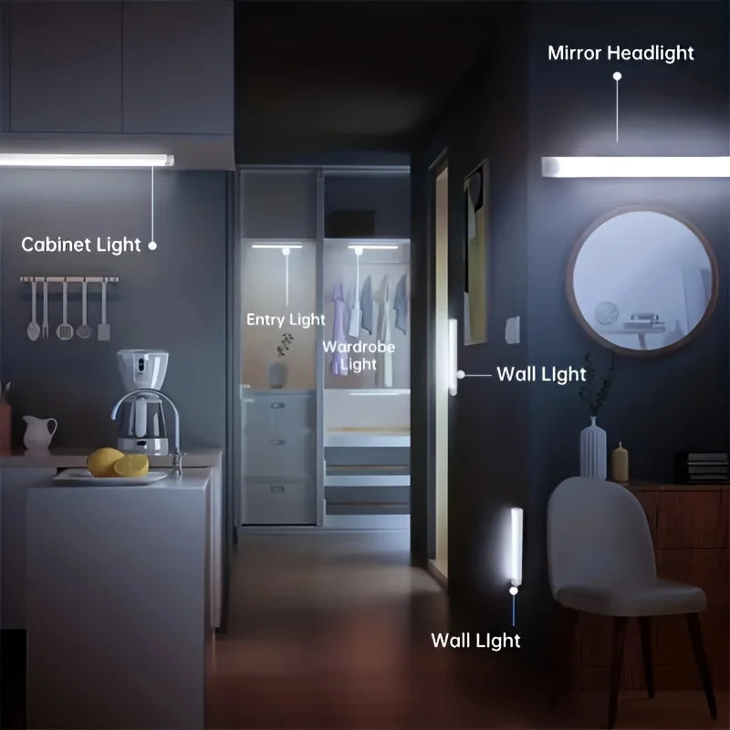 Motion Sensor Light Wireless LED Night Light Type C Rechargeable Light Cabinet Wardrobe Lamp Staircase Backlight For Kitchen LED