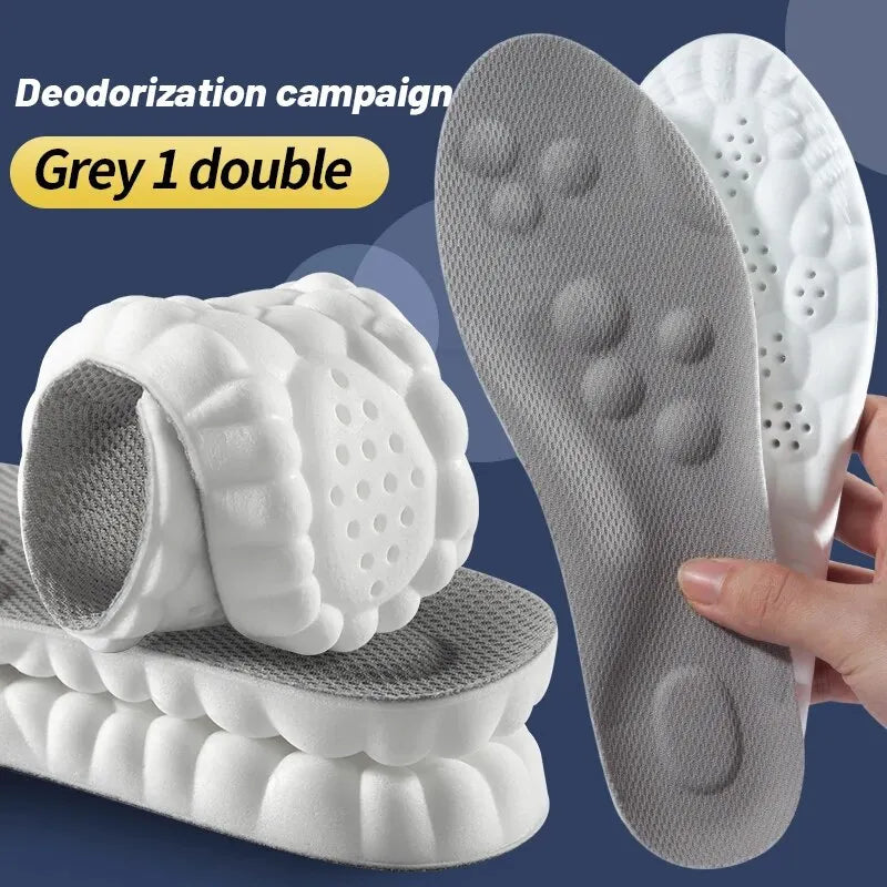1 Pair Soft 4D Massage Arch Support Insoles Latex Sports Pads For Running Basket Shoes Sole Orthopedic Inserts Unisex
