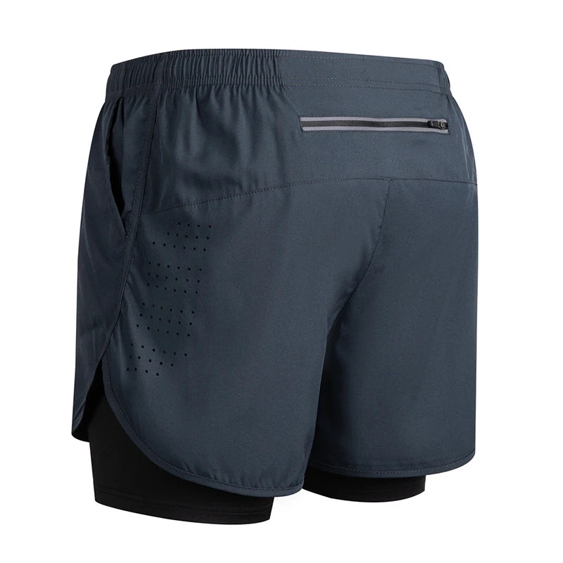 2025New Men's Fitness Training Shorts Summer 2 In 1 Quick Dry Gym Beach Running Double-deck Shorts Outdoor Sportswear Men shorts