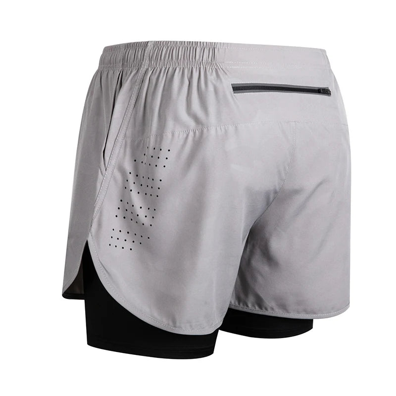 2025New Men's Fitness Training Shorts Summer 2 In 1 Quick Dry Gym Beach Running Double-deck Shorts Outdoor Sportswear Men shorts