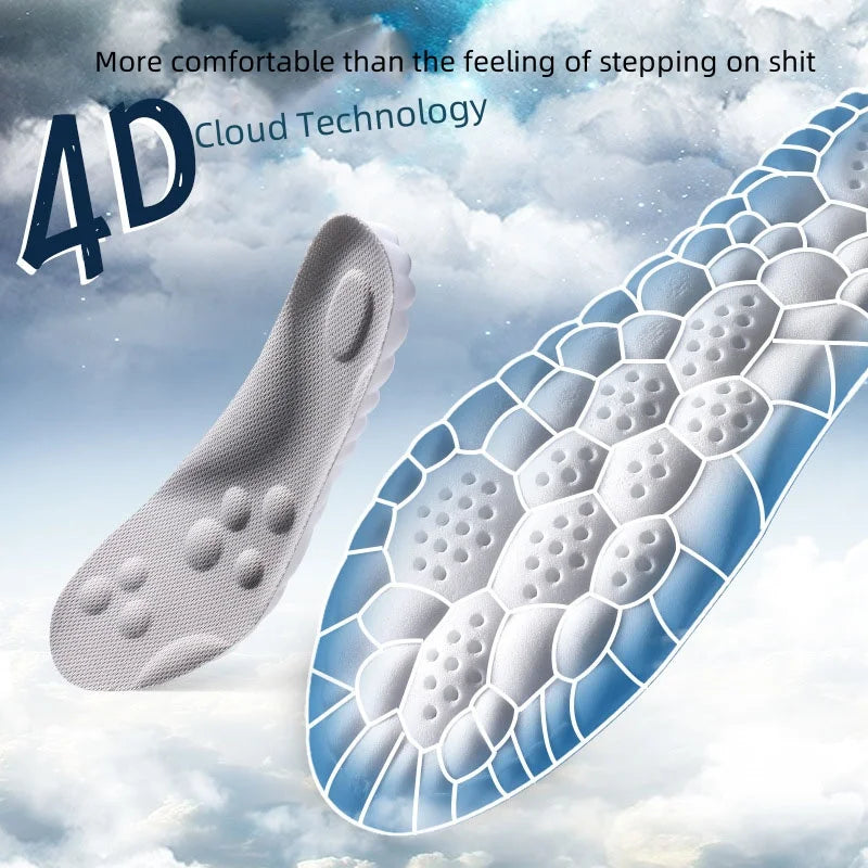 1 Pair Soft 4D Massage Arch Support Insoles Latex Sports Pads For Running Basket Shoes Sole Orthopedic Inserts Unisex
