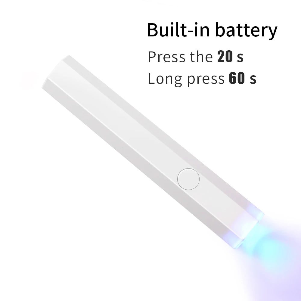 Portable Handheld Flashlight UV Mini Nail Gel Lamp UV Led For Gel Polish Quick Dry Pen USB Nail Drying Machine UV LED Nail Lamp
