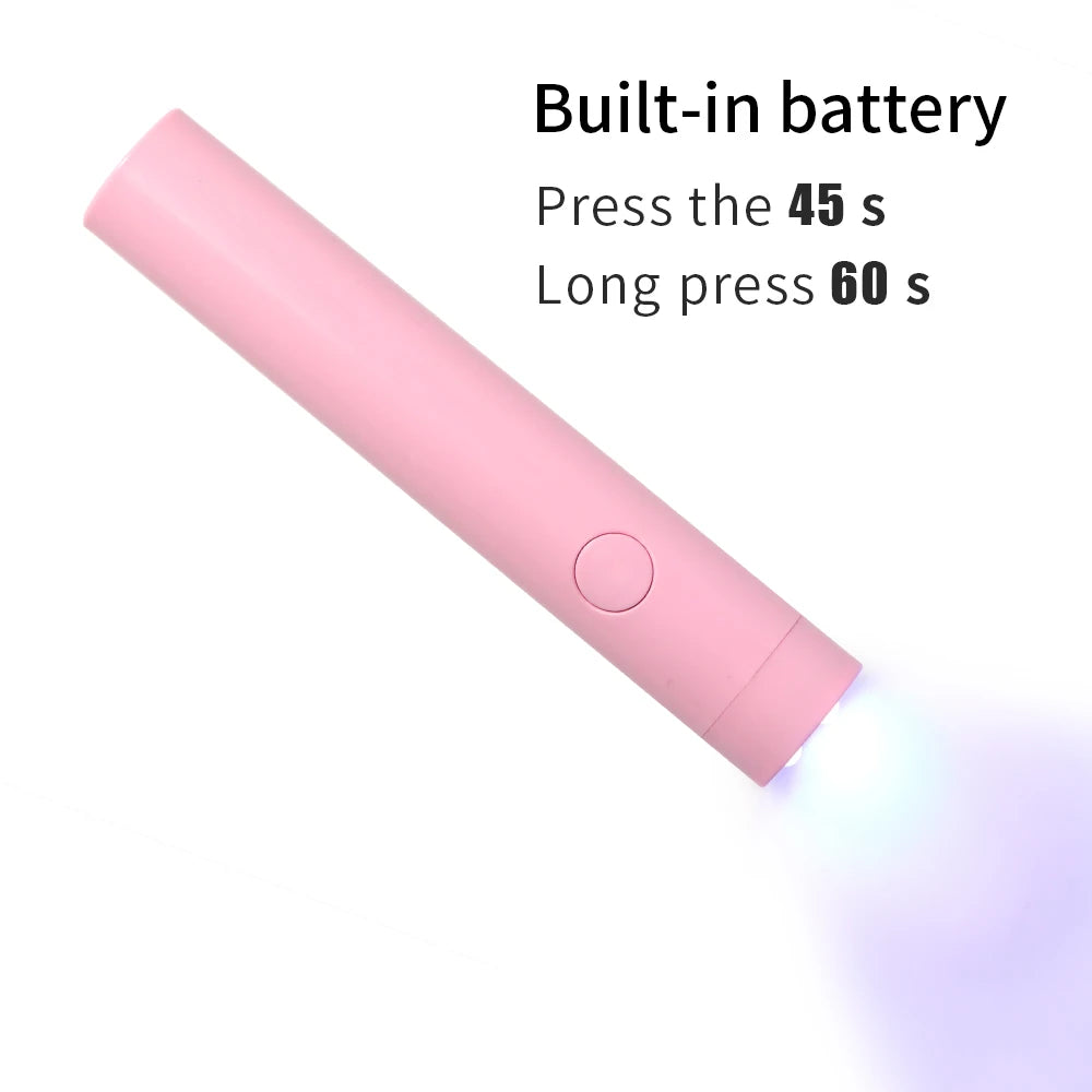 Portable Handheld Flashlight UV Mini Nail Gel Lamp UV Led For Gel Polish Quick Dry Pen USB Nail Drying Machine UV LED Nail Lamp