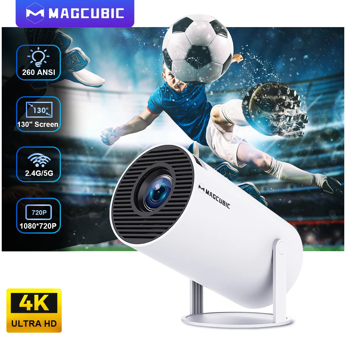 Magcubic Projector HY300 PRO 4K Android 11 Dual Wifi6 290ANSI Allwinner H713 BT5.0 1080P 1280*720P Home Cinema Outdoor Projetor