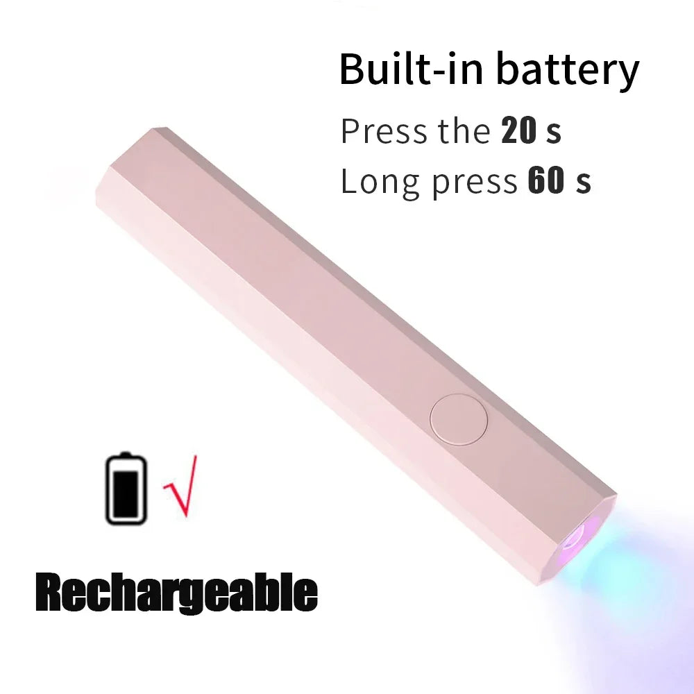 Portable Handheld Flashlight UV Mini Nail Gel Lamp UV Led For Gel Polish Quick Dry Pen USB Nail Drying Machine UV LED Nail Lamp