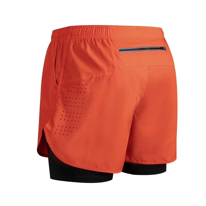 2025New Men's Fitness Training Shorts Summer 2 In 1 Quick Dry Gym Beach Running Double-deck Shorts Outdoor Sportswear Men shorts