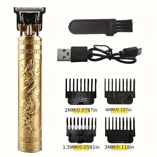 2025 T9 HairClipper Beard Shaving Body Hair Trimmer Clippers Electric Machine Men Haircut Machine 0mm Barber ShaverDragon Carved