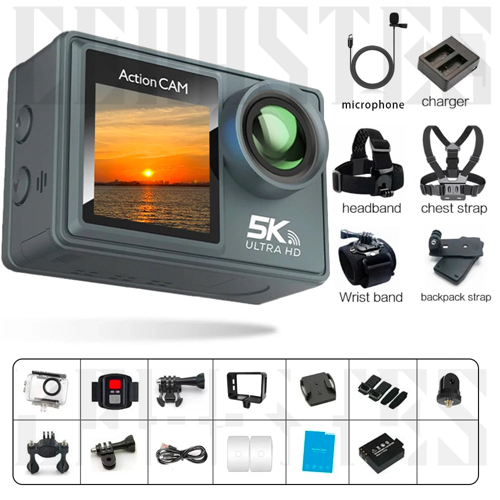 Action Camera 5K 4K bicycle camera Electronic Stabilizer Action cam WiFi sports video cameras Helmet Video Recording Cameras