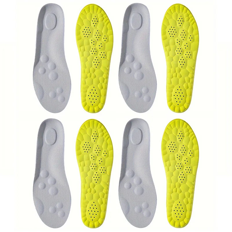 1 Pair Soft 4D Massage Arch Support Insoles Latex Sports Pads For Running Basket Shoes Sole Orthopedic Inserts Unisex