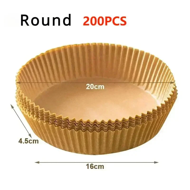 50Pcs Disposable Air Fryer Paper Oil Absorbing And Anti Oil Paper Tray Non Stick Baking Pad Large Toughness Square