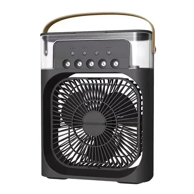 Spray fan portable household three in one small air cooler, 7-color LED night light, 5-hole humidifier, 1-3 hour timer