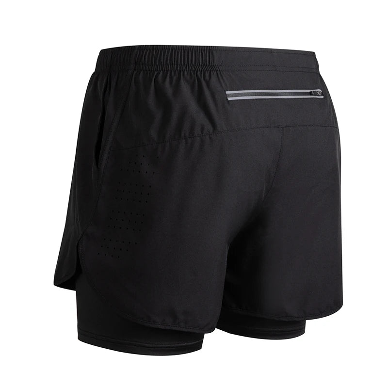 2025New Men's Fitness Training Shorts Summer 2 In 1 Quick Dry Gym Beach Running Double-deck Shorts Outdoor Sportswear Men shorts