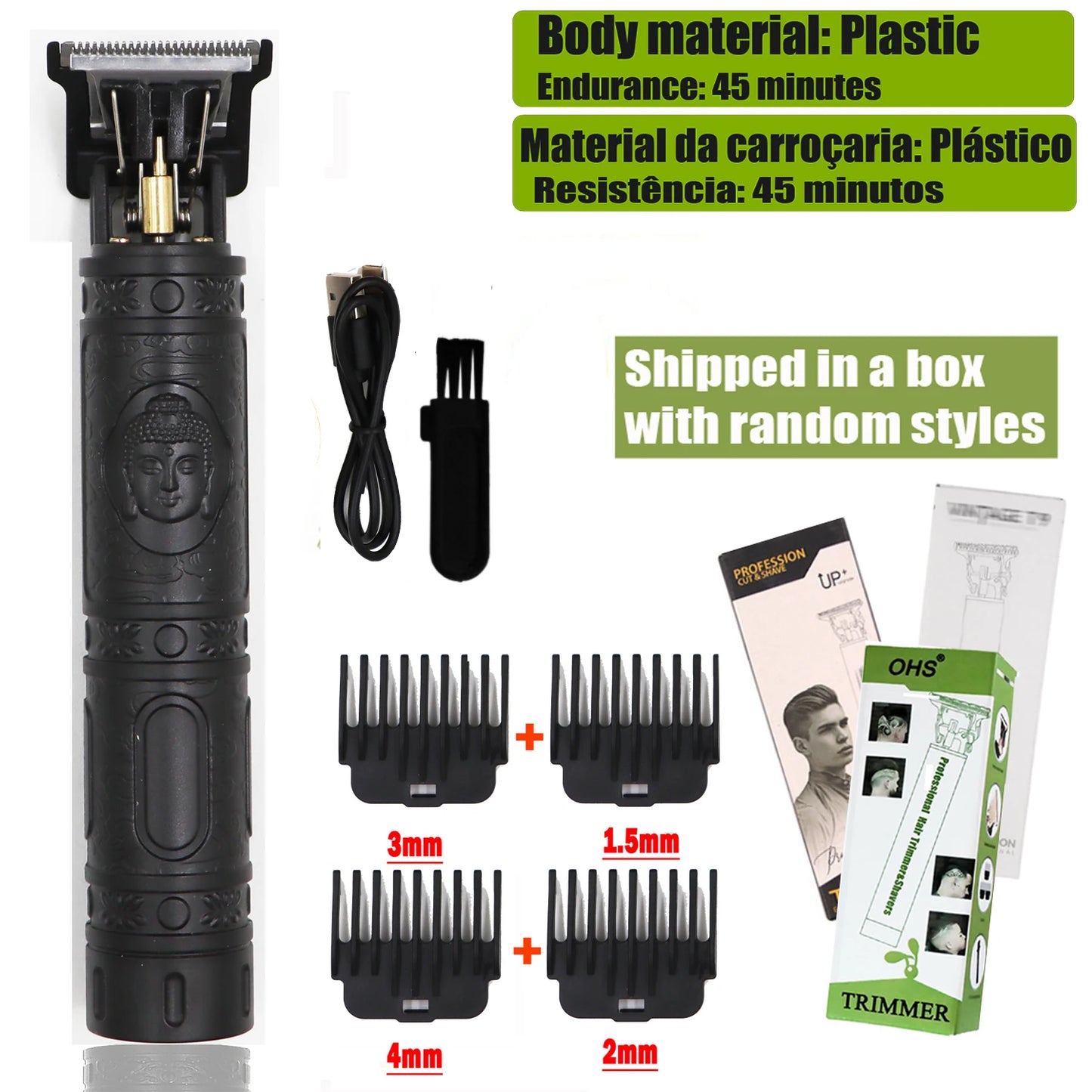 2025 T9 HairClipper Beard Shaving Body Hair Trimmer Clippers Electric Machine Men Haircut Machine 0mm Barber ShaverDragon Carved