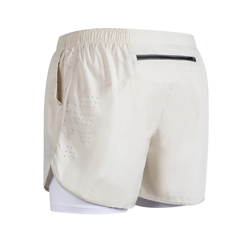 2025New Men's Fitness Training Shorts Summer 2 In 1 Quick Dry Gym Beach Running Double-deck Shorts Outdoor Sportswear Men shorts