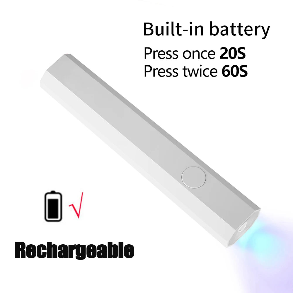 Portable Handheld Flashlight UV Mini Nail Gel Lamp UV Led For Gel Polish Quick Dry Pen USB Nail Drying Machine UV LED Nail Lamp