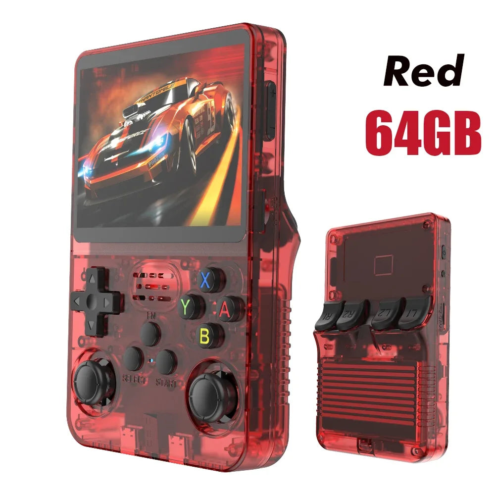 R36S Retro Handheld Video Game Console Linux System 3.5 Inch IPS Screen Portable Player 64GB GamesMultiple colors are available